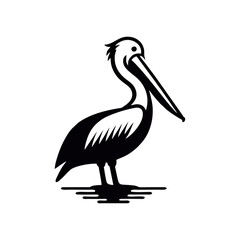 Pelican Bird Simple and Clean Logo Icon 