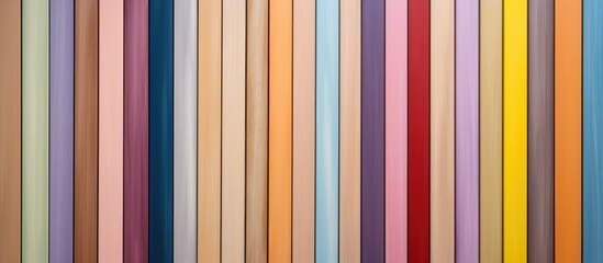 Wooden background with vertical stripes in various colors