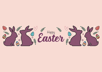 Happy Easter decorated easter card doodle style. invitation card - 756127204