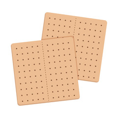 Graham crackers, sweet biscuit for making s'mores. Flat vector illustration graphic, isolated on white background.