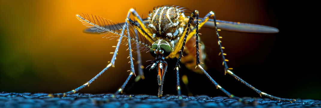
Close Up of Mosquito Portrait,
Macro photography of mosquitoes on dark background created with