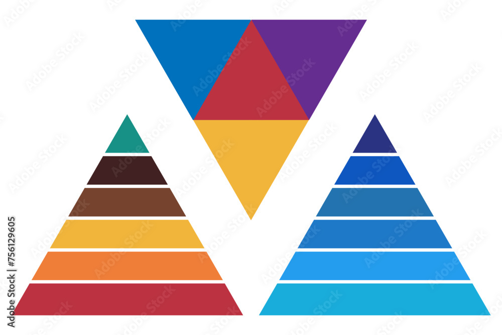 Poster pyramid chart geometry infographics diagram shape in mathematics vector.