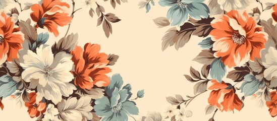 Retro Floral Pattern on Textile Background for Vintage Interior Design