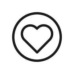 Heart icon circle love. Affection symbol care. Romance graphic design. Vector illustration. EPS 10.