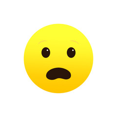 Fototapeta premium Surprised face emoji shock. Astonished emoticon expression. Wide-eyed amazement. Vector illustration. EPS 10.