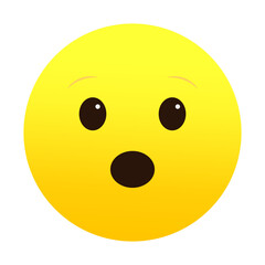 Fototapeta premium Surprised face emoji shock. Wide-eyed amazement expression. Astonishment emoticon reaction. Vector illustration. EPS 10.