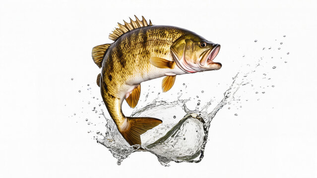 A smallmouth fish jumping out of the water