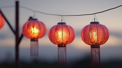 Simple Chinese lanterns festival background.