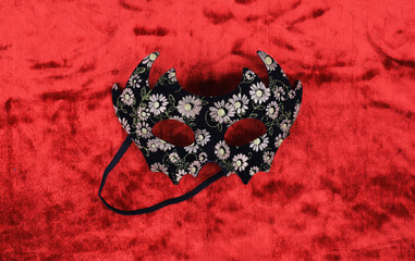 carnival mask isolated on red velvet