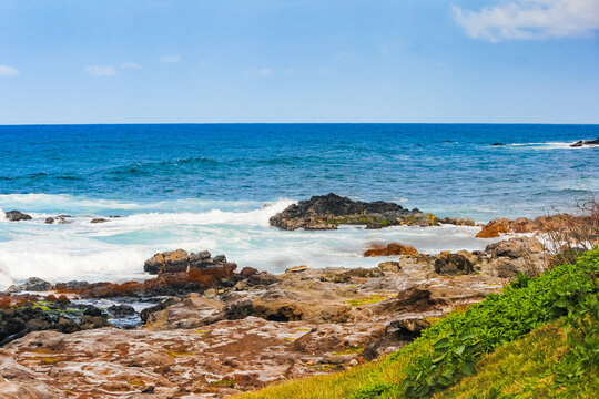 Rocky coastline near Hookipa Beach, Maui