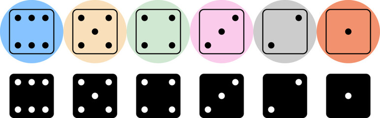 simple dice icon collection. editable vector. design for app, web, poster.