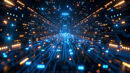 Fototapeta premium Abstract technology background in futuristic digital electronic circuit board. Concept of computer communication connection design tech, chip hardware business industry, integrated innovation network.