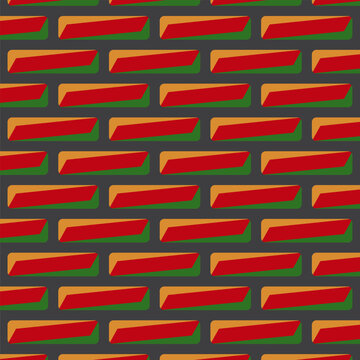 black, red, yellow, green brick wall background. vector for commemoration, juneteenth celebration. design template for banner, poster, social media, web.