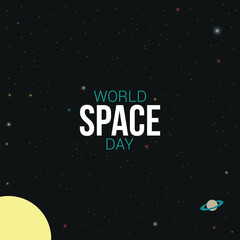 world space day vector illustration. world space day themes design concept with flat style vector illustration. Suitable for greeting card, poster and banner.