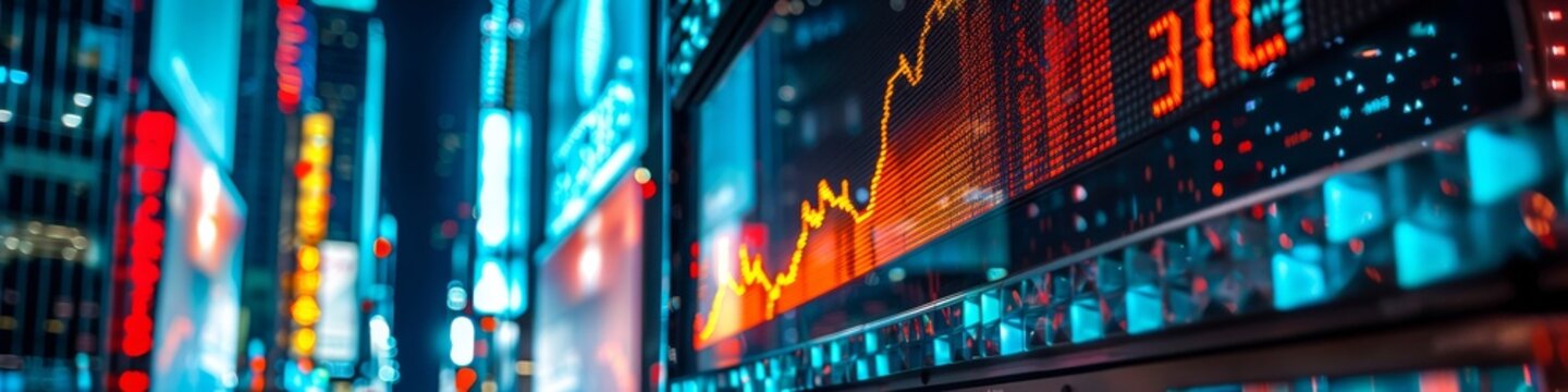 Neon stock exchange rates vibrant heartbeat of the economy