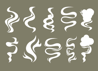 Vector cartoon smoke effects for food and tea steam