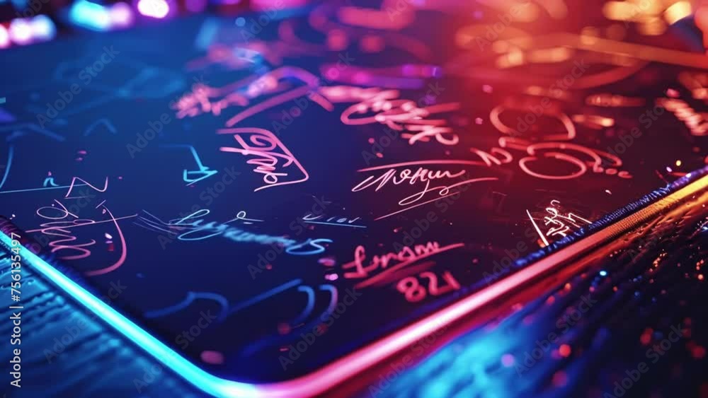 Poster a zoomedin view of a fans mousepad adorned with autographs from their favorite cybersport influencer