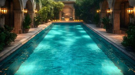 Obraz na płótnie Canvas Swimming pool in a luxury hotel