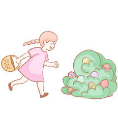 Girl finding Easter eggs