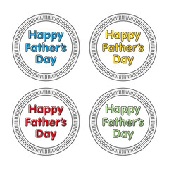 Obraz premium 父の日のポップなロゴと円フレームのセット