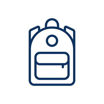 recommend clip art: City Backpack Icon. Vector Isolated Line Art Illustration with Editable Stroke of Urban Travel Compact Backpack Bag in Modern Casual Minimal Design.
