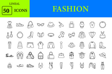 Fashion Essentials Lineal Icon Pack
