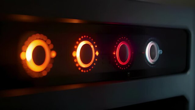 A zoomedin look at the signal strength indicator lights on the range extender showing the different levels of connection strength.