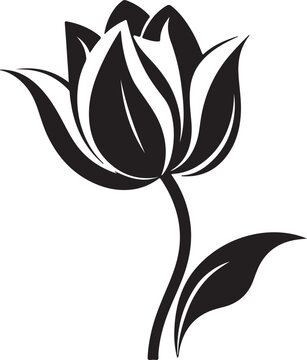 black tulip flower on white background clip art preview