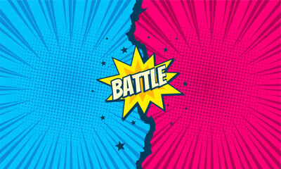 Comic versus battle background template