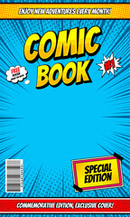 Comic book magazine cover background