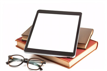 Obraz na płótnie Canvas Tablet computer with blank white screen, isolated on white background, tablet pc isolated on white background, tablet mockup