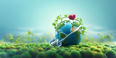 Save the wold, Global healthcare and Green Earth day concept.