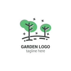 vector garden logo line design.