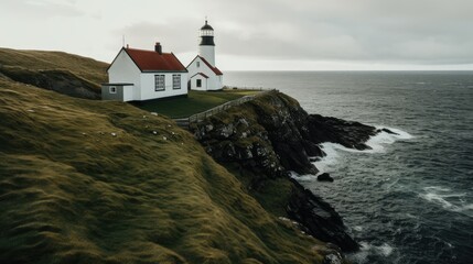Lighthouse on the island of Streymoy, Faroe Islands