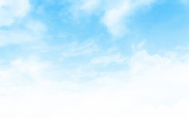 Naklejka na ściany i meble Vector blue sky background with tiny clouds. Natural blue sky top view. 