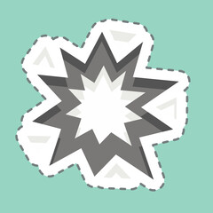 Sticker line cut Explosion. related to Mining symbol. simple design editable. simple illustration