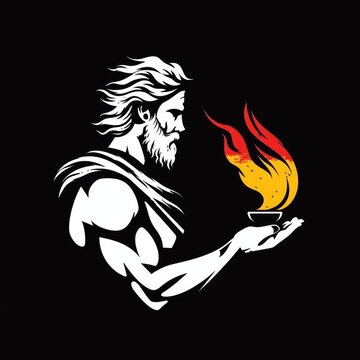 Prometheus mit Feuer, made by AI