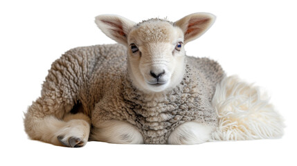 Serene image of a young lamb displaying innocence and calm, a gentle addition to any collection