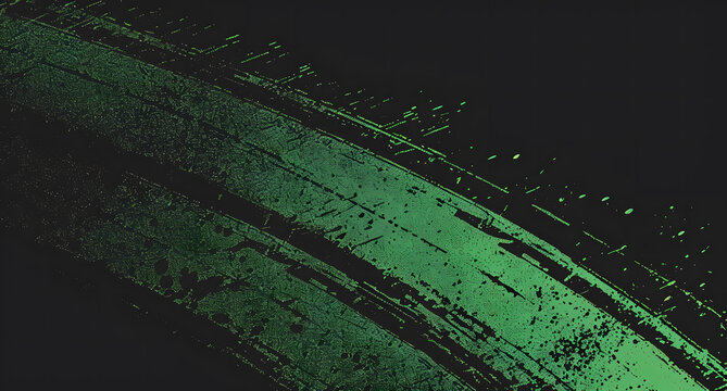abstract grunge background design with green tire tracks