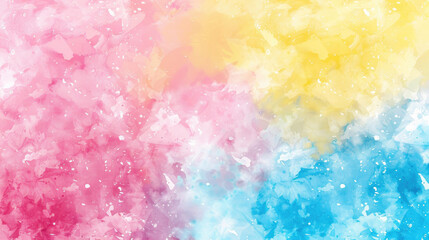 Fototapeta premium Bright and vibrant yellow, pink and blue abstract watercolor background for graphic design, banner and template. Multicolor watercolor texture