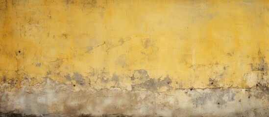 A detailed shot of a yellow wall with a brown border, resembling wood flooring. The contrast of tints and shades creates an artistic pattern
