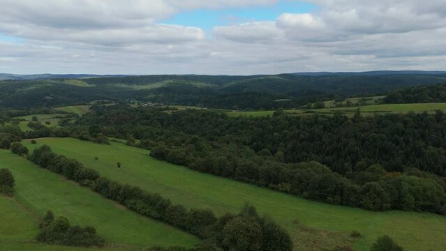 Beautiful Landscape Mountains Bieszczady Bircza Leszczawa Aerial View Poland