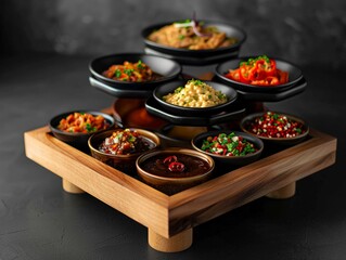 Develop a captivating presentation highlighting a sauce bottom display stand to increase customer interest and boost revenue. --ar 4:3