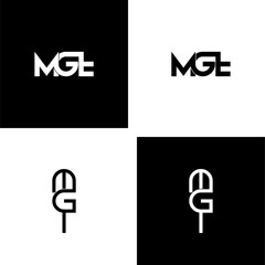 mgt lettering initial monogram logo design set