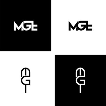 mgt lettering initial monogram logo design set