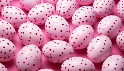 easter pink eggs with decoration, polka dots