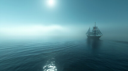 Fototapeta premium sailing ship in the sea