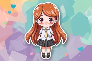 Student Anime Chibi Girl illustration
