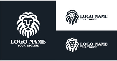 Fototapeta na wymiar lion head logo template, logo design, logo design template