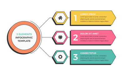 Infographic template with three options or steps with place for icons and text, vector eps10 illustration